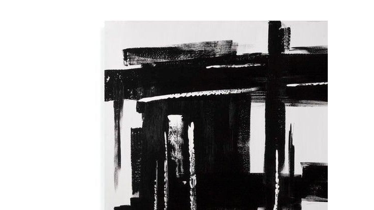 Building Blocks Canvas Art - Black