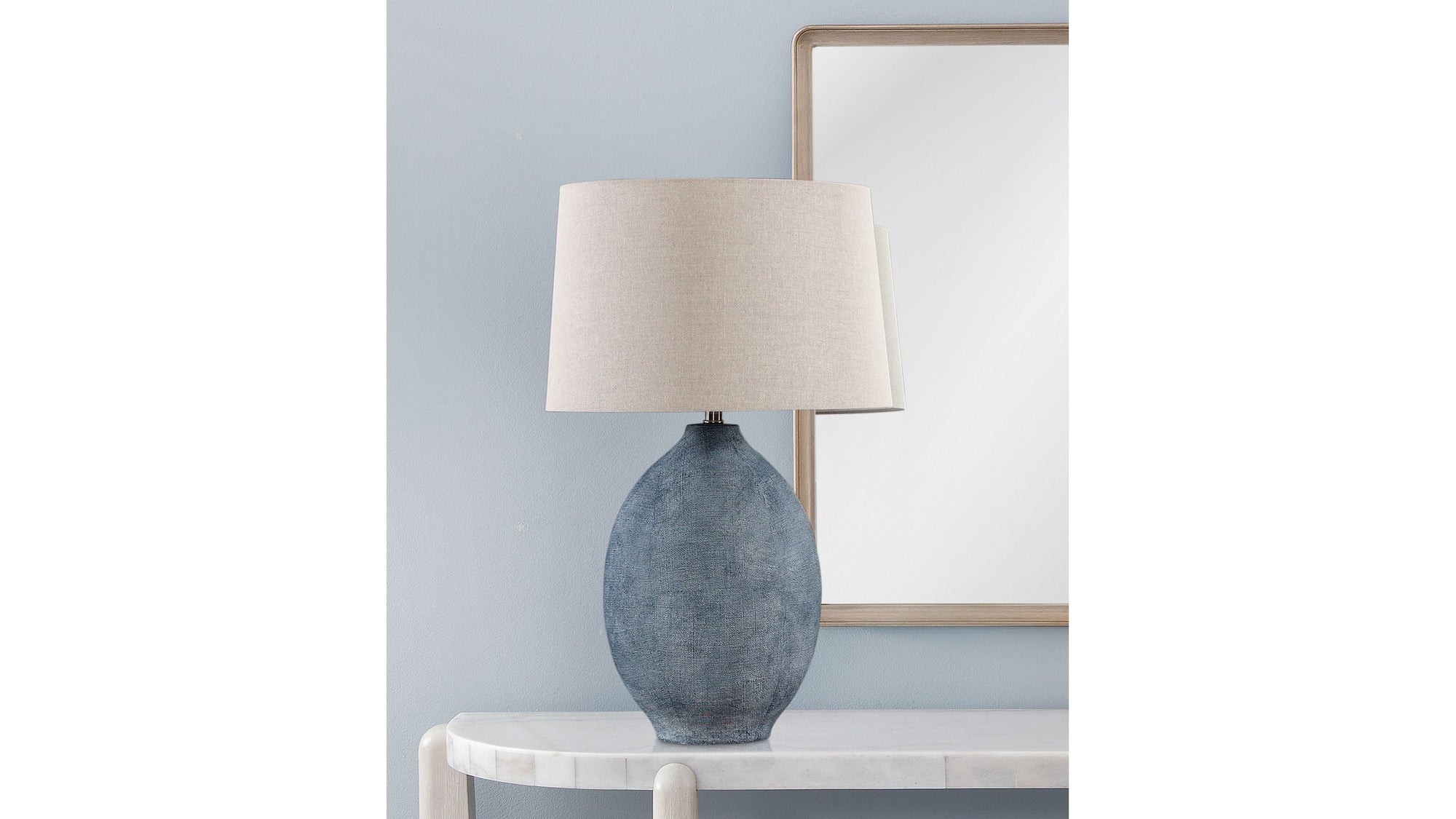 Leith - Table Lamp - Blue / Beige