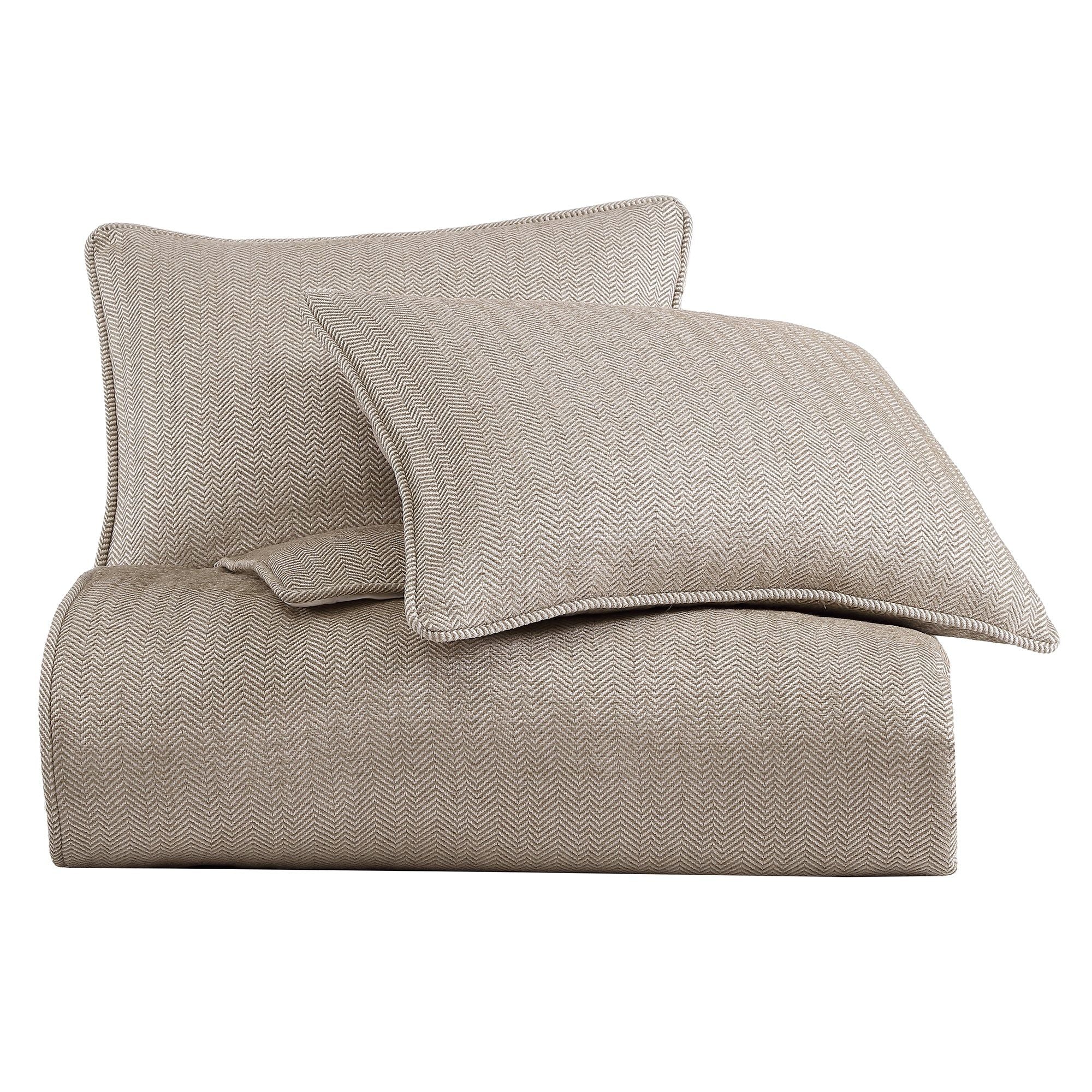 Chenille Herringbone - Queen Duvet Cover Set (Set of 3) - Sand