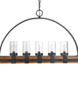 Atwood - 5 Light Rustic Linear Chandelier - Light Brown