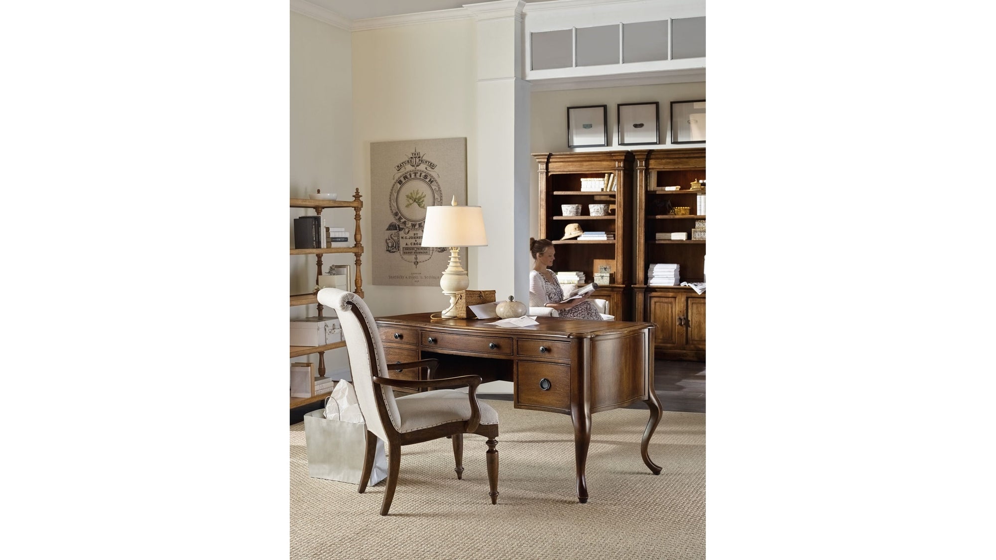 Archivist - Upholstered Side Chair - Beige / Dark Brown