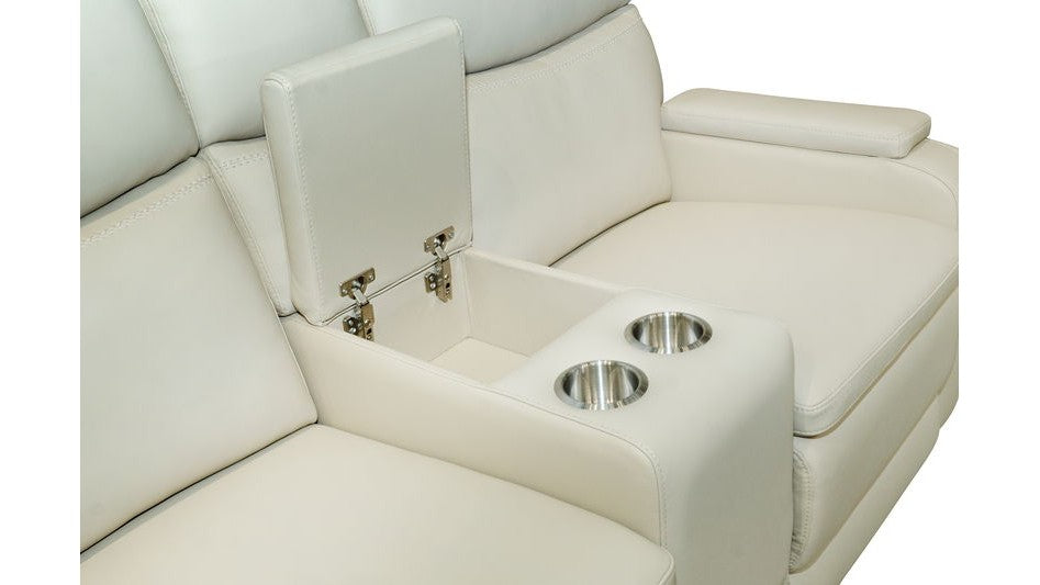 Gunner - Power Console Loveseat Recliner With Power And Power Headrest - Almond