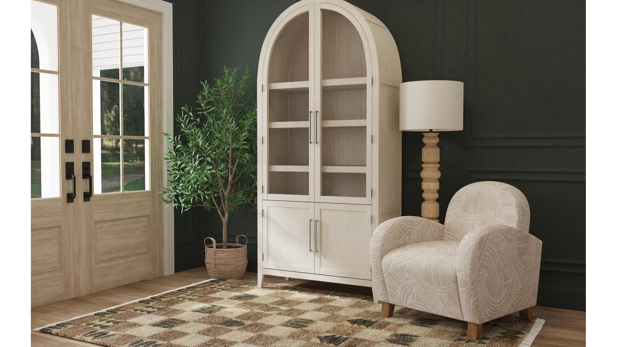 Helford - Floor Lamp - Light Brown / White