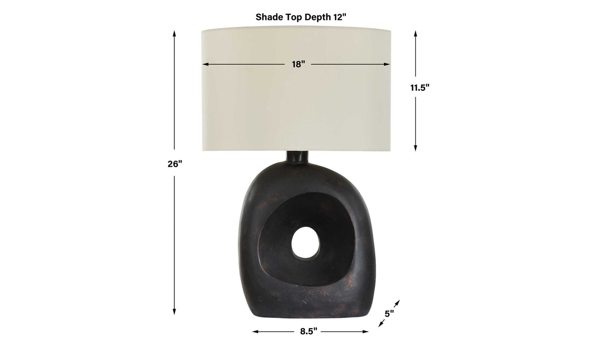 Peephole - Outdoor Bronze Table Lamp - Black
