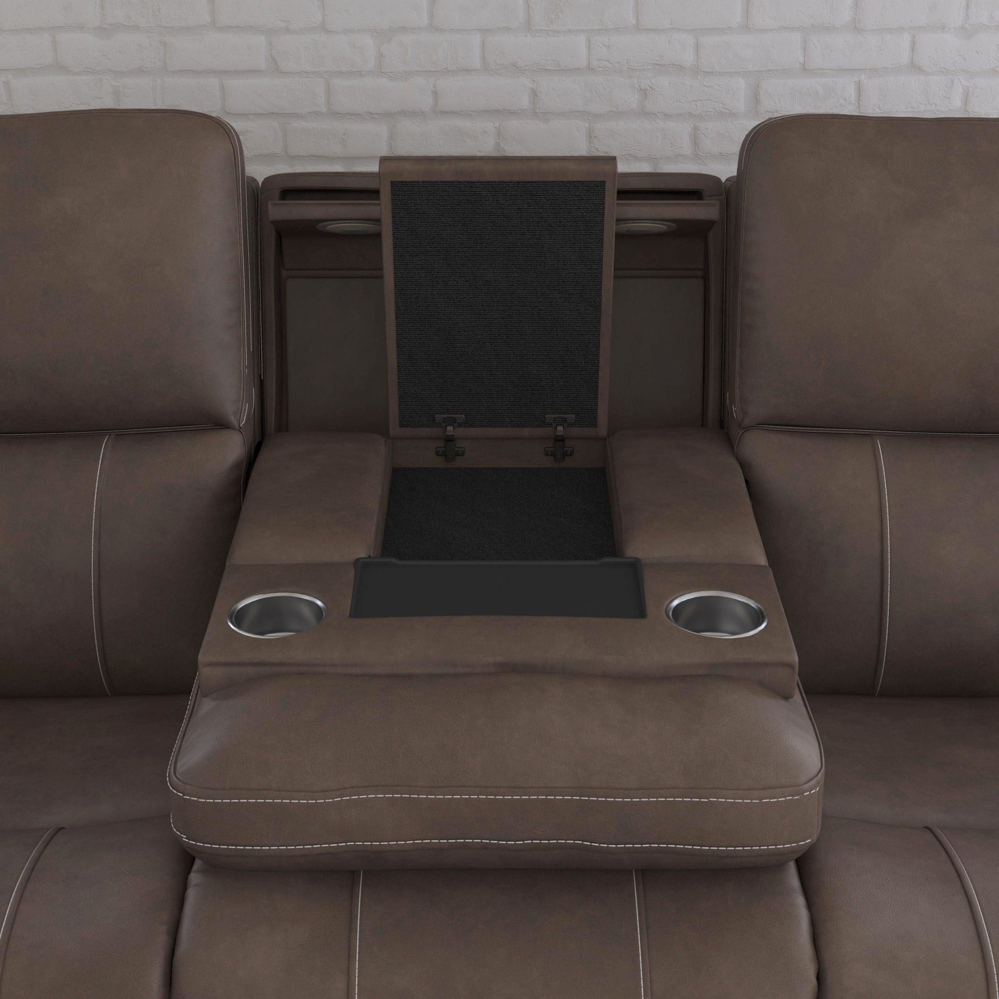 Carter - Power Reclining Sofa With Console &amp; Power Headrests &amp; Lumbar - Cappuccino