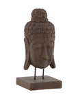 Carved Buddha Head - Dark Brown