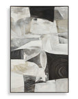 Folding - Time Framed Abstract Art - Black / Brown / Gray / White