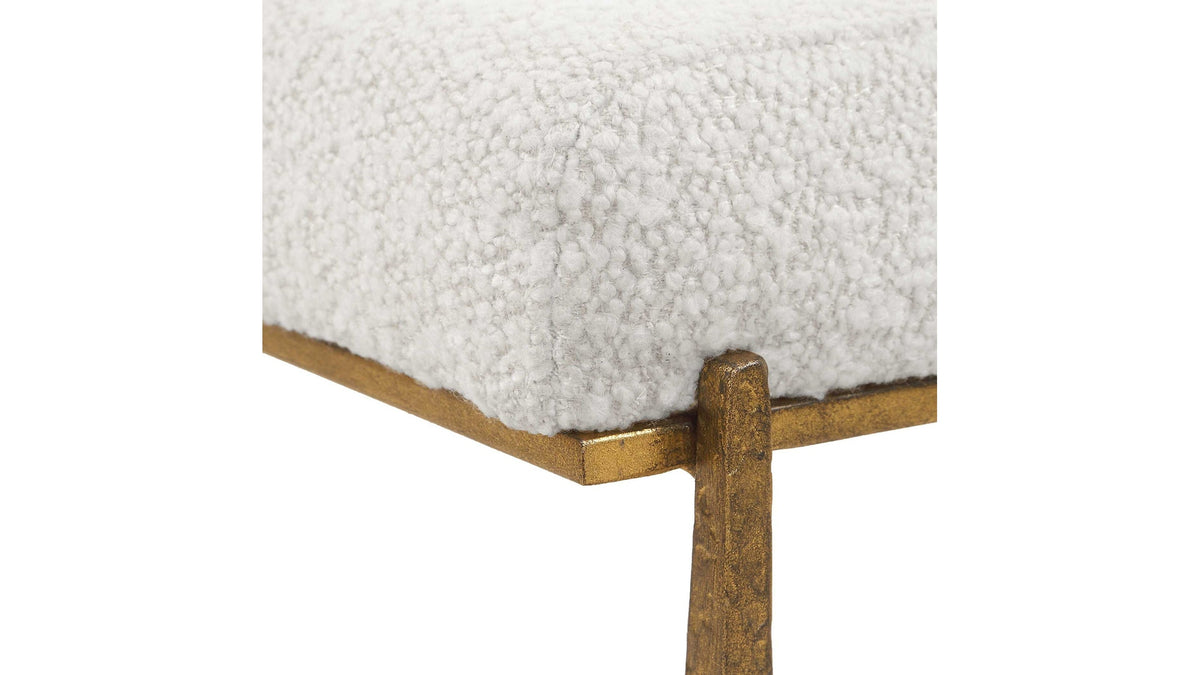 Midas - Small Bench - Gold / White