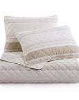 Mystic Stripe - King Cotton Gauze Quilt Set (Set of 3) - Taupe