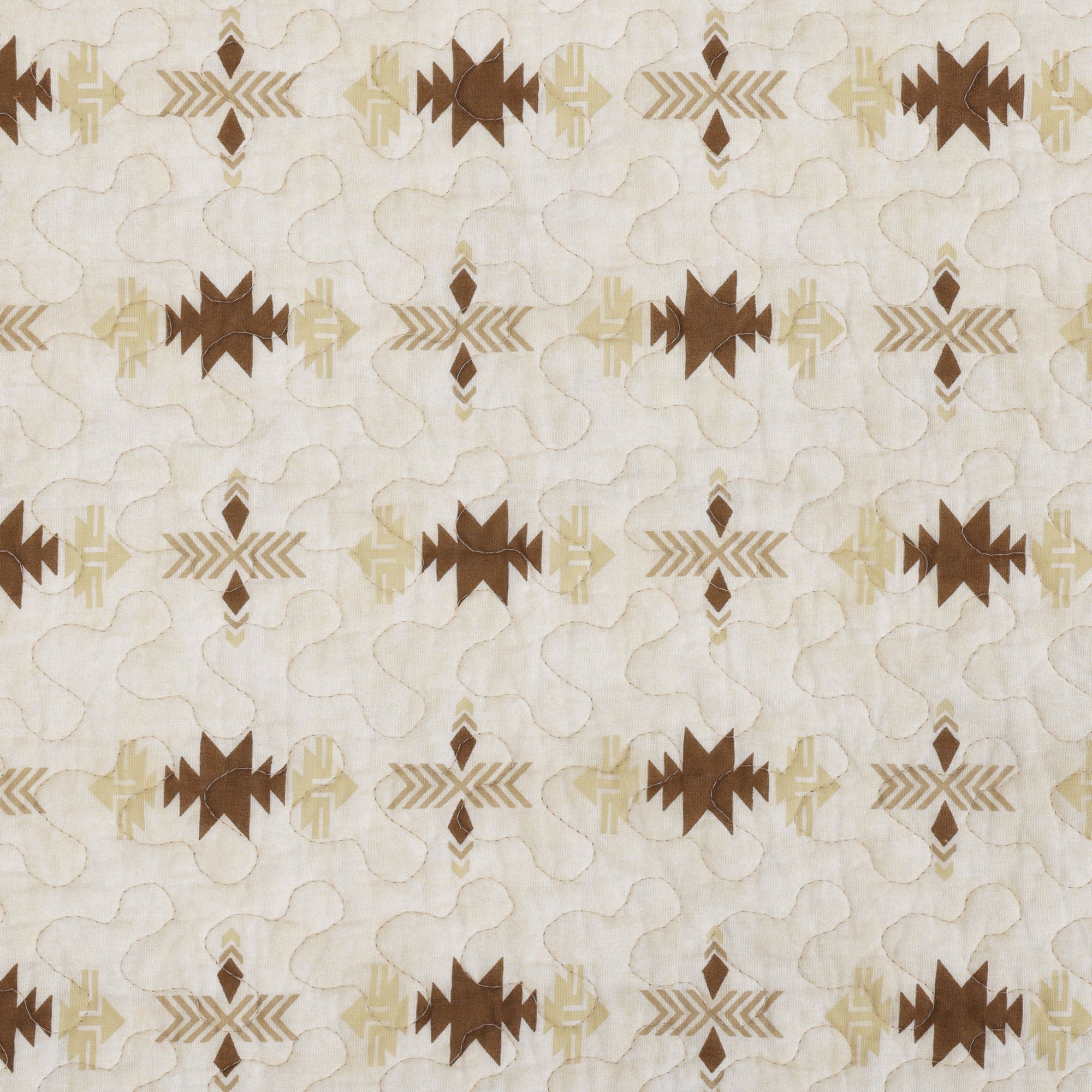 Dakota - Full/Queen Reversible Quilt Set With 2 Standard Shams (Set of 3) - Tan