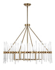 Crystal - Stick 8 Light Chandelier - Brass