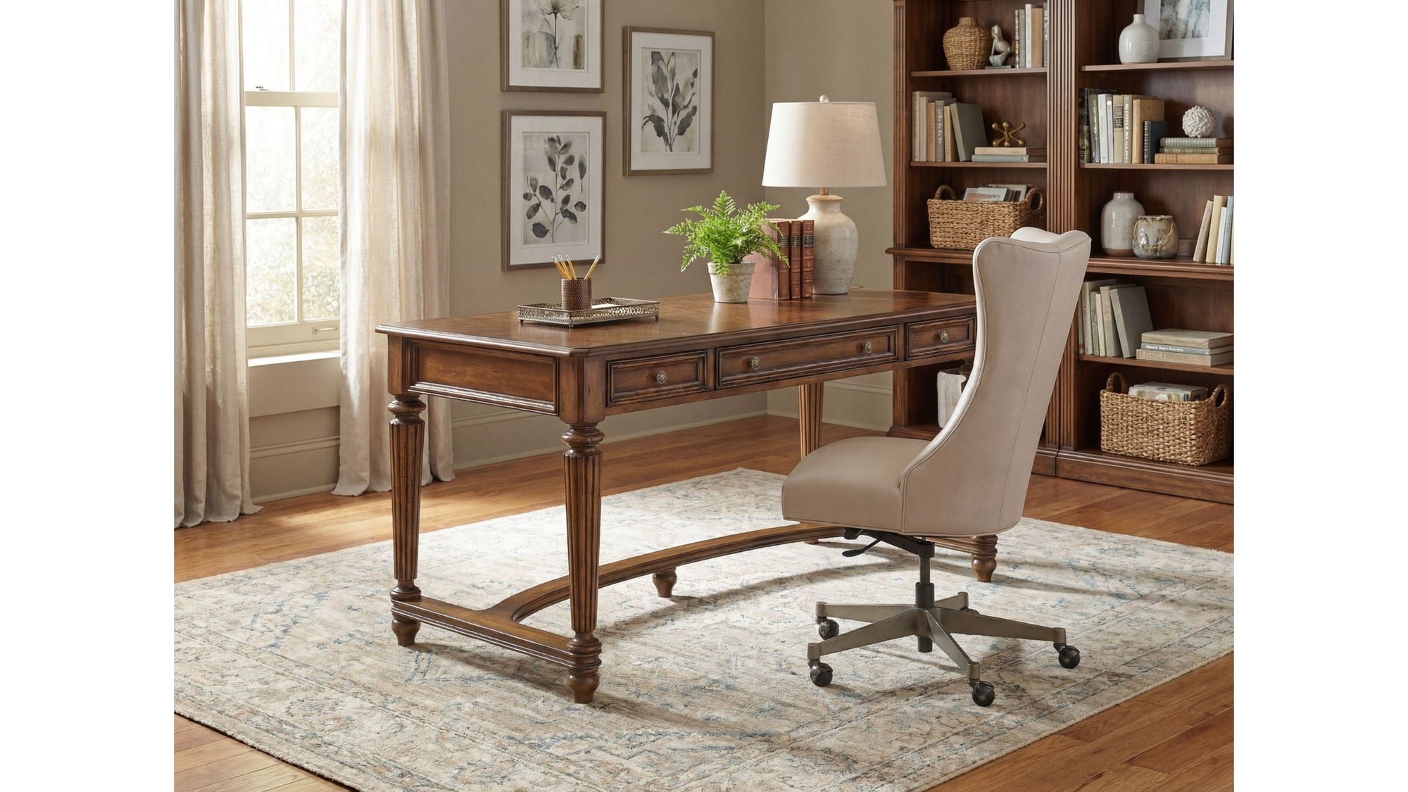 Brookhaven - Leg Desk - Light Brown