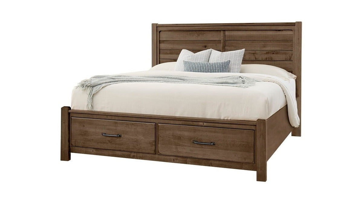 Cool Rustic - Plank Bed With Storage Footboard