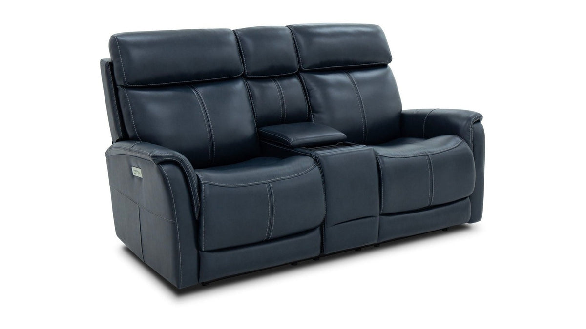 View - Power Reclining Loveseat With Console, Power Headrest & Lumbar