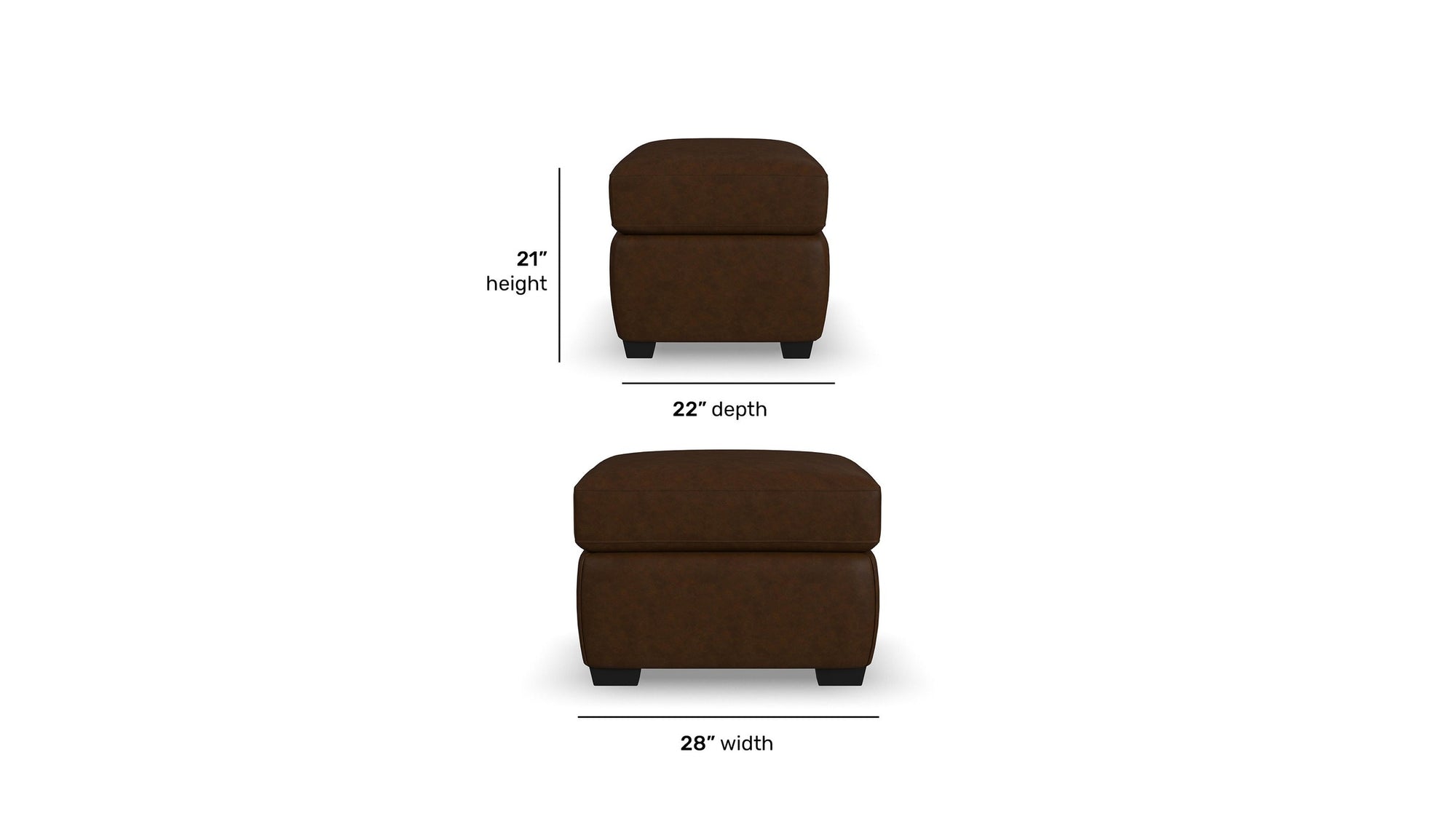 Hudson - Ottoman For Living Room - Dark Brown