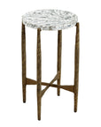 Soren - Accent Table - White / Gray / Brass