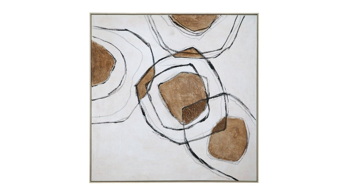 Rhetoric Canvas Art - White / Light Brown