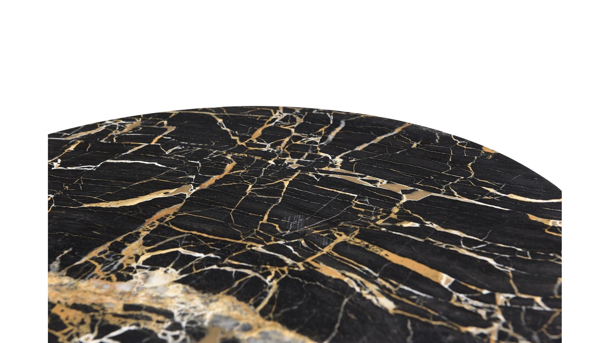 Wren - Accent Table - Matte Black Iron / Black Italian Marble