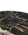 Wren - Accent Table - Matte Black Iron / Black Italian Marble