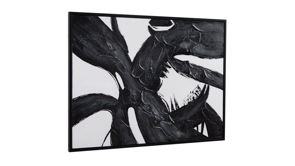 Shadows Fall Framed Canvas - Black / White