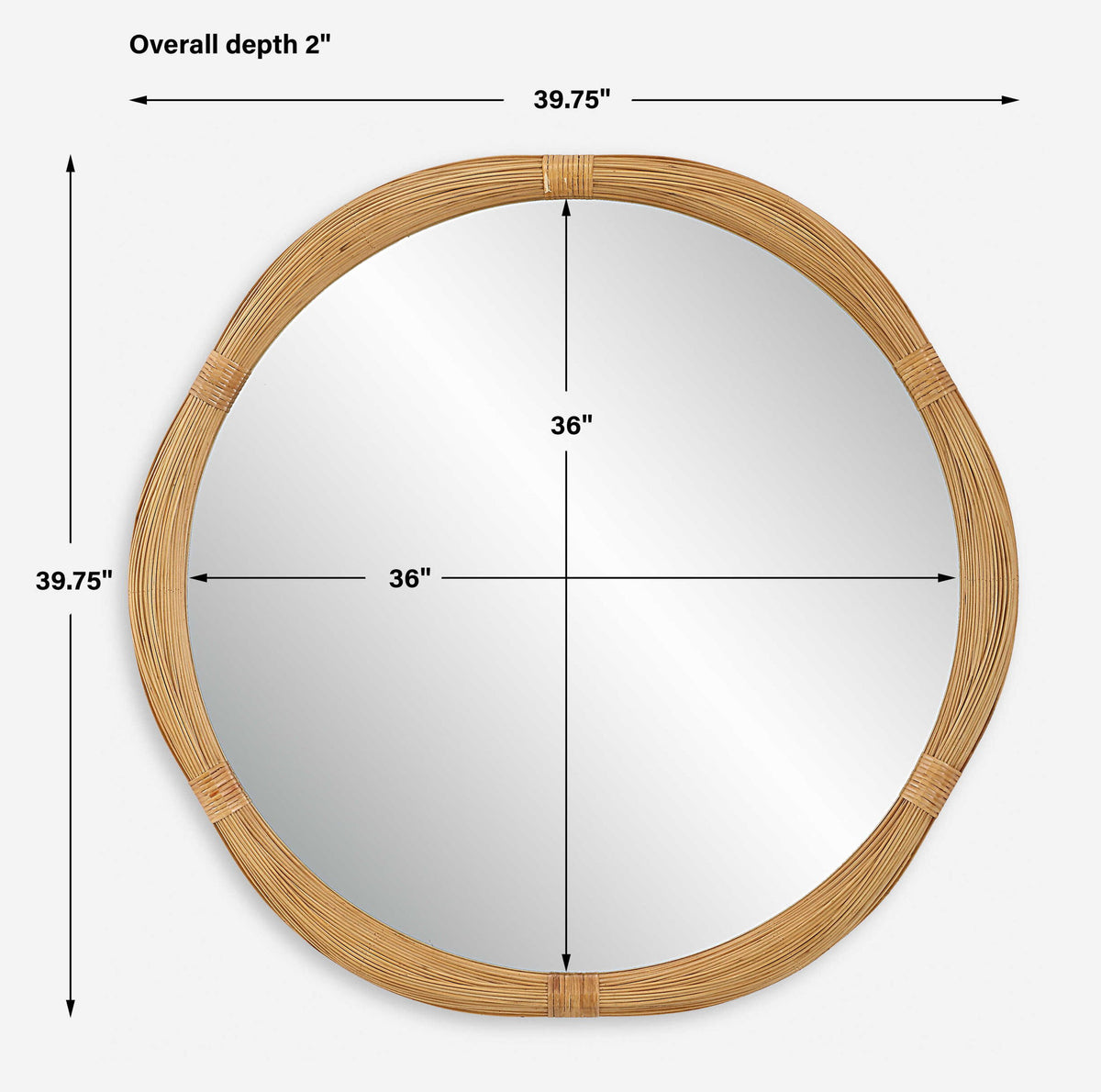Salina - Round Bamboo Mirror
