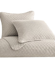 Anna - King Diamond Quilted Coverlet Set (Set of 3) - Light Tan