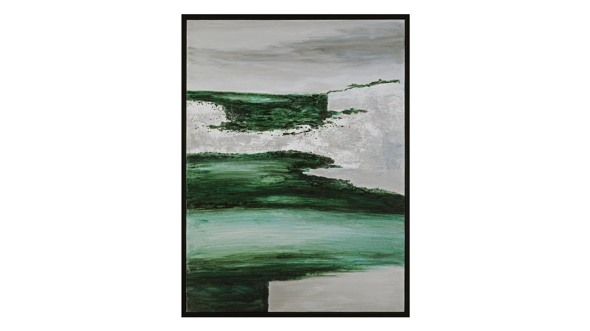 Emerald Horizon Framed Canvas - Green
