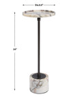 Brunson - White Marble Drink Table - Bronze / White