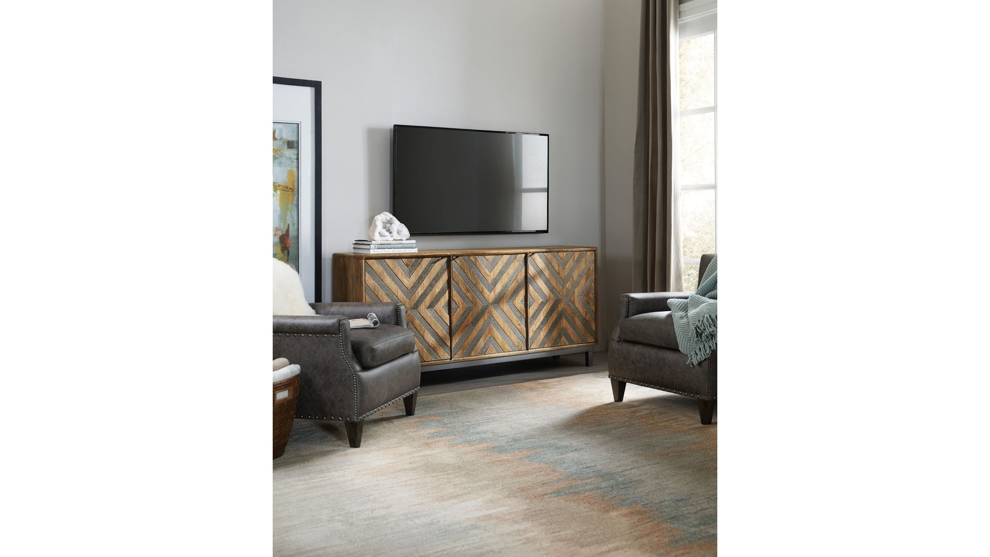 Commerce And Market - 69" Serramonte Entertainment/Accent Console - Light Brown