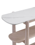 Horizons - Console Table - White Oak / White Marble