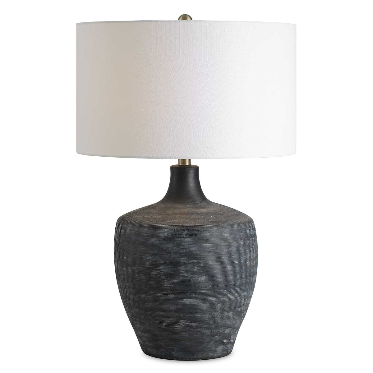 Graphite - Ribbed Table Lamp - Black