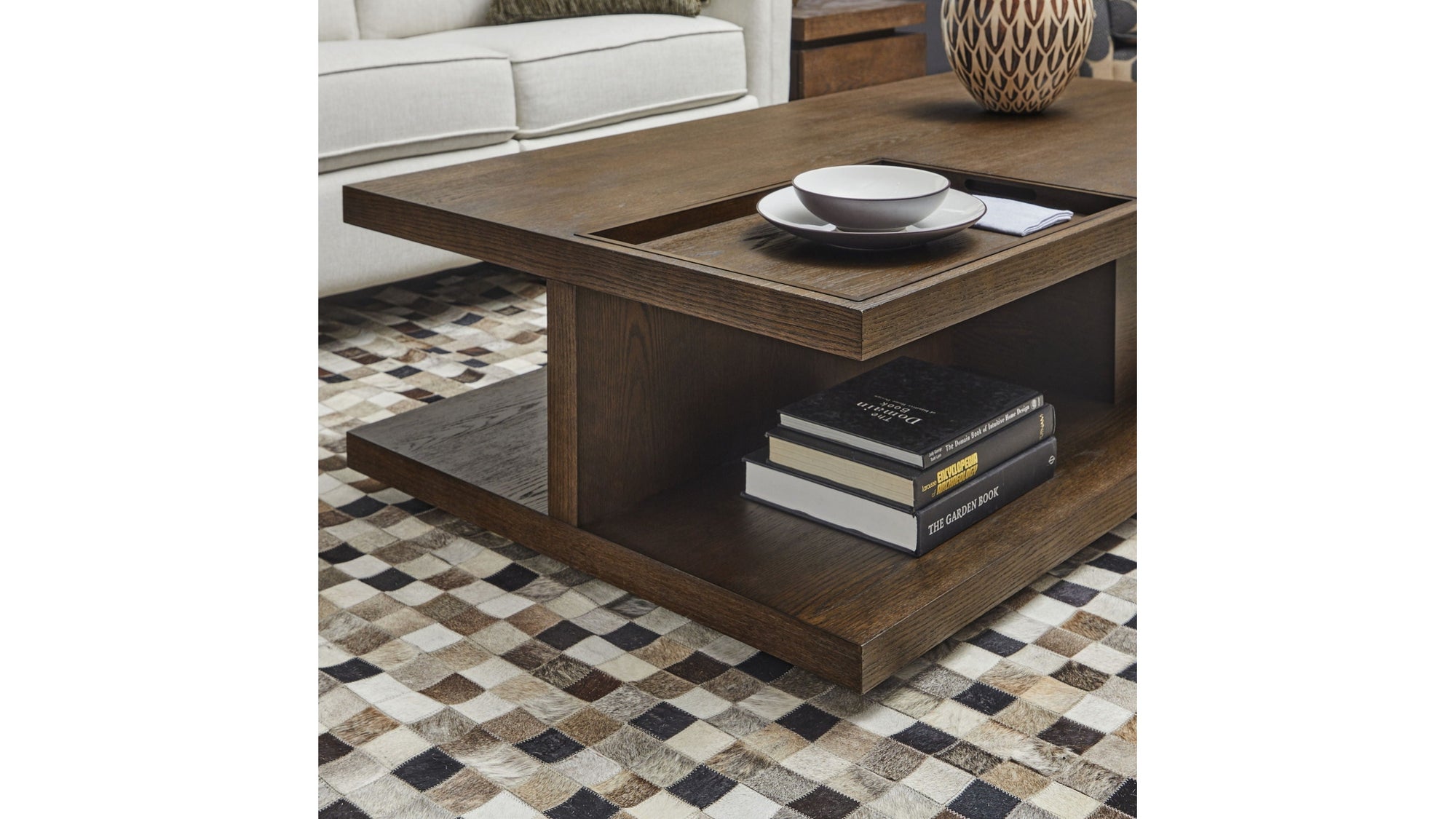 Athens - Rectangular Coffee Table With Casters - Chocolate Brown