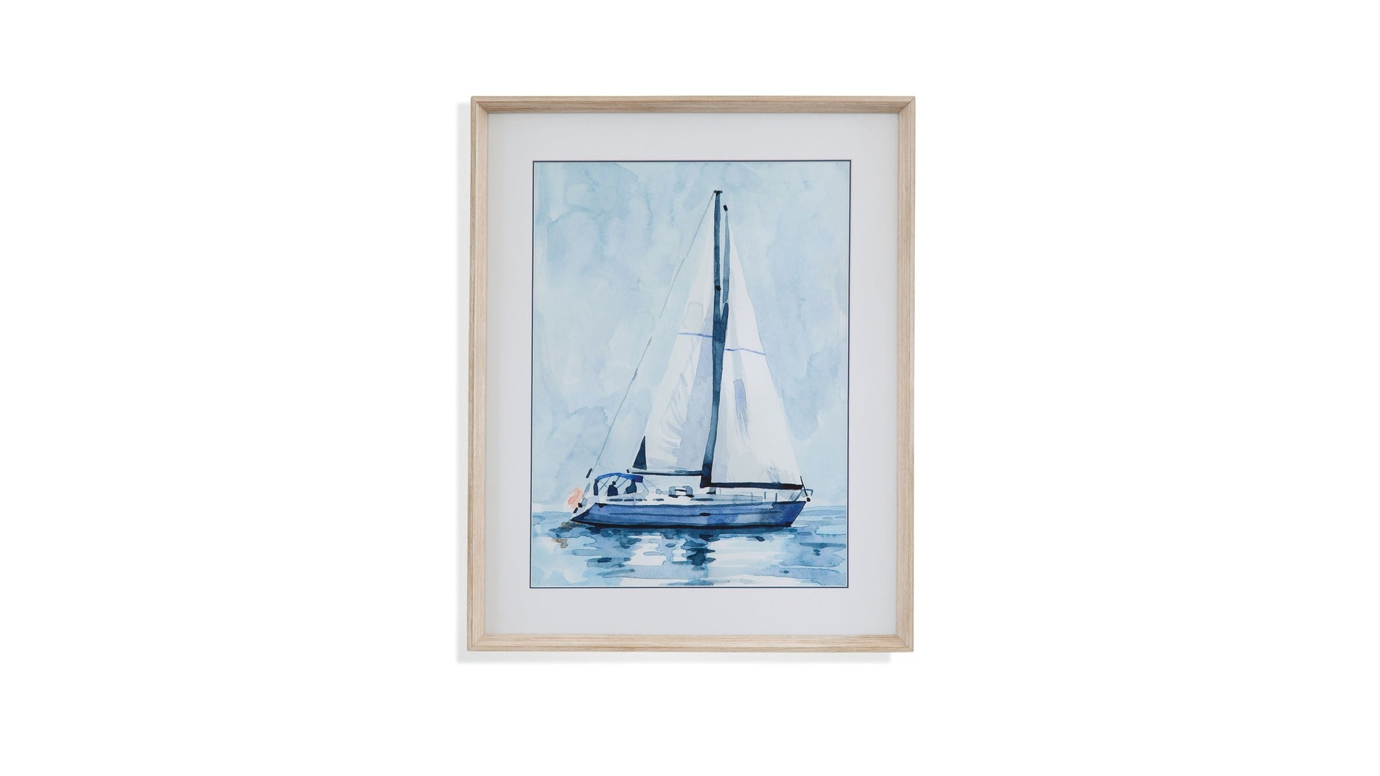 Lone Sailboat II Framed Print - Blue