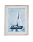 Lone Sailboat II Framed Print - Blue