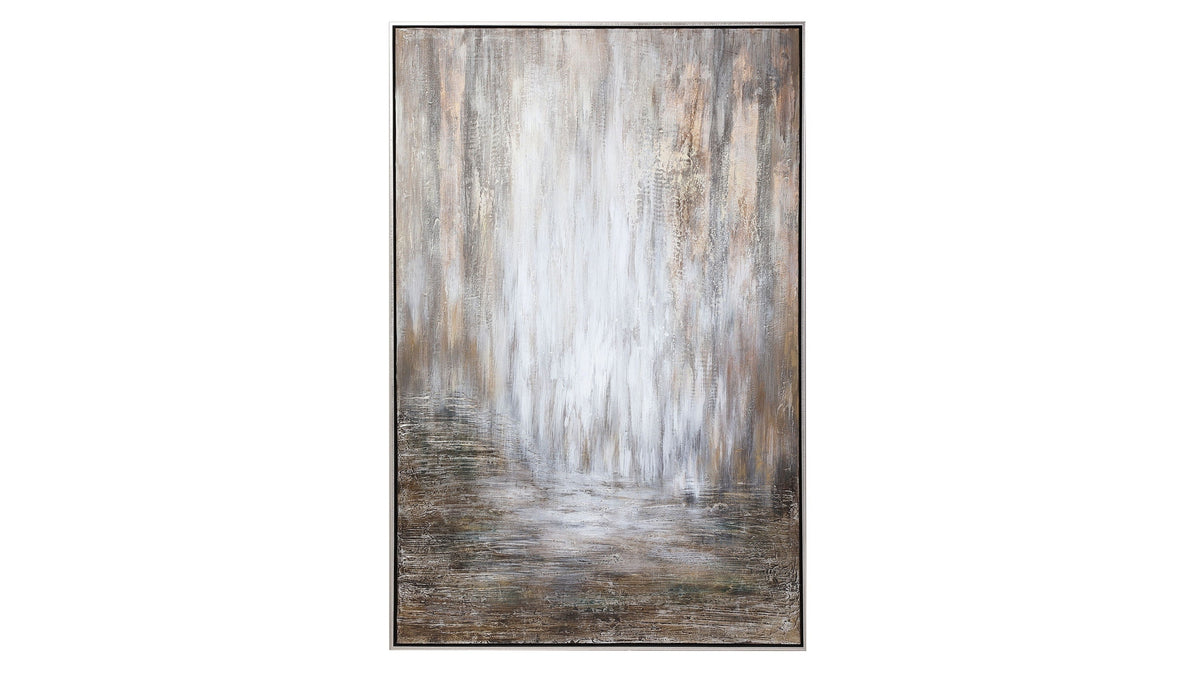 Desert Rain - Hand Painted Abstract Art - Gray