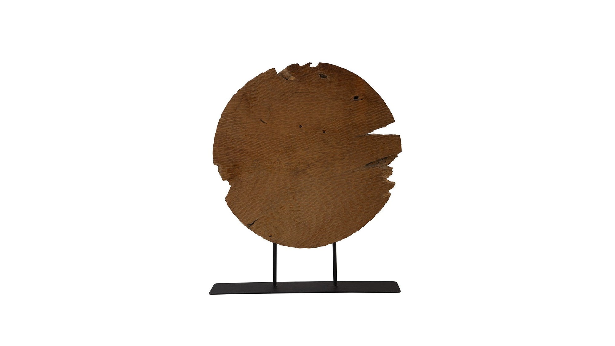 Teak Sculpture Set Set of 2 - Dark Brown