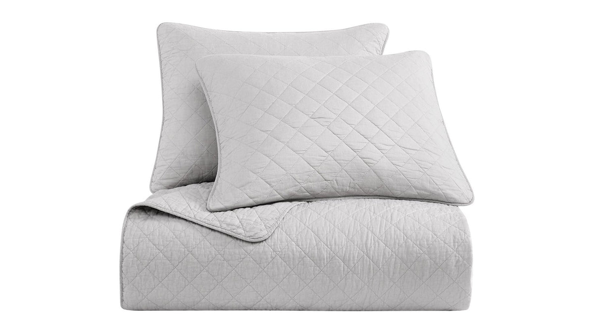 Cotton Comfort - King Quilt Set Set of 3 - Gray