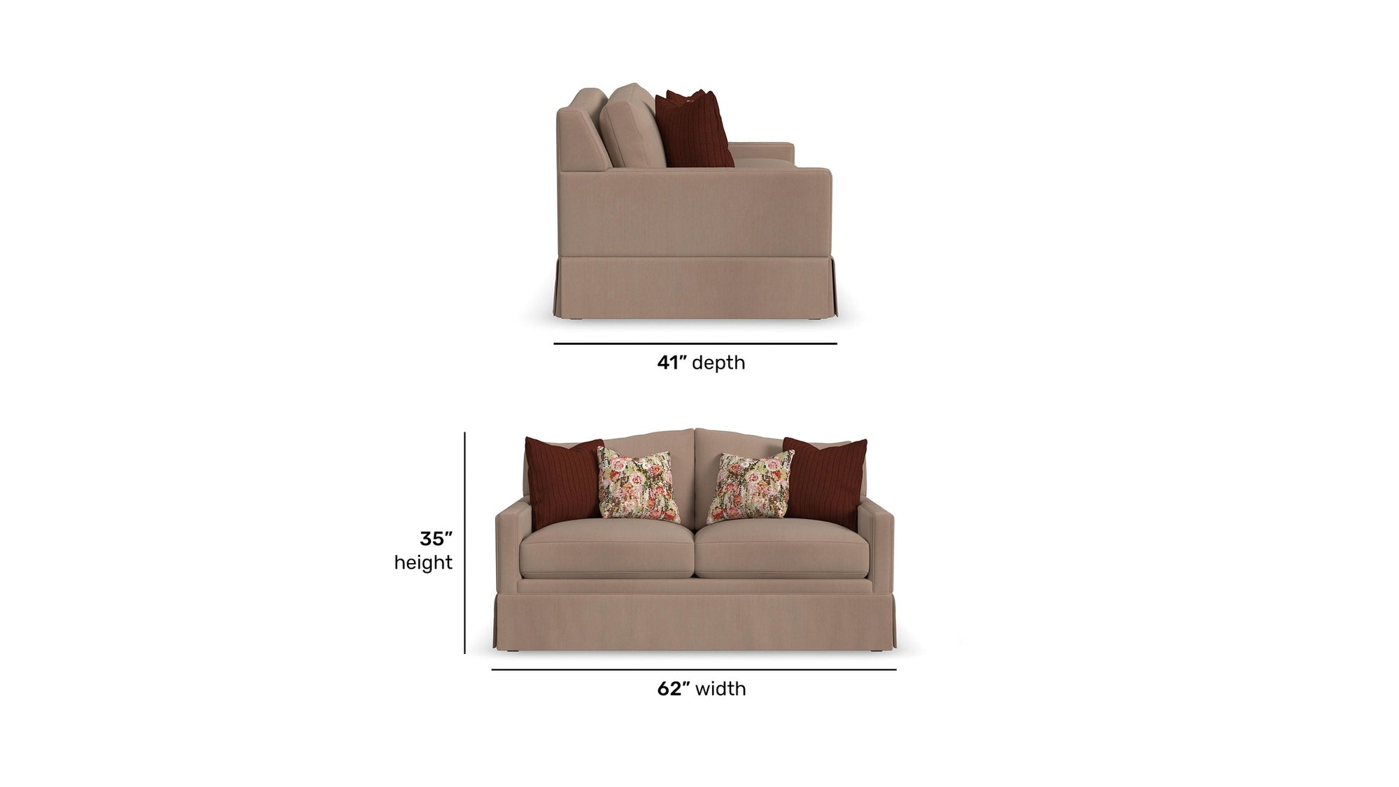 Lottie - Loveseat With Skirt Trim