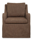 Luisa - Pinstripe Swivel Chair - Brown