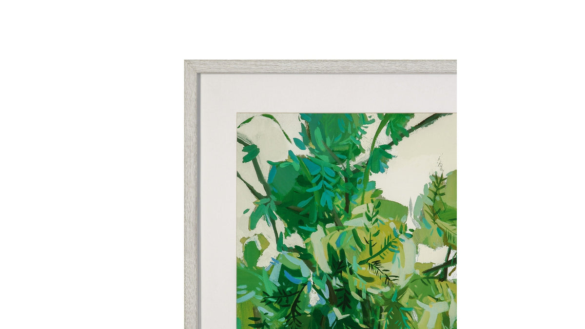 Floral Play I Framed Print - Green