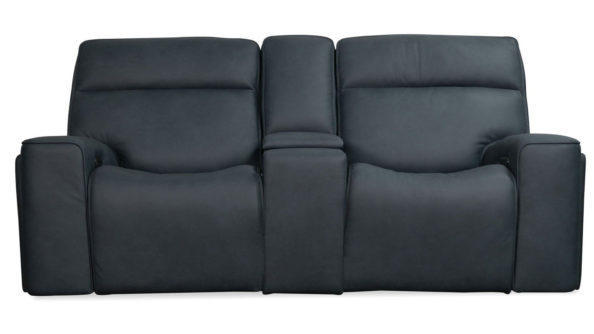 Riverton - Power Gliding Console Loveseat With Power Headrest And Lumbar - Black