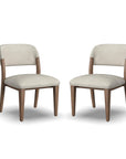 Lyra - Upholstered Barrel Chairs Set of 2 - Pearl Silver