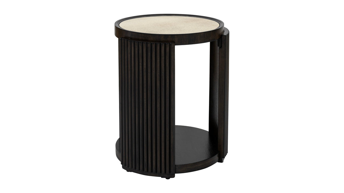Rivera - End Table - Espresso Oak / Gold