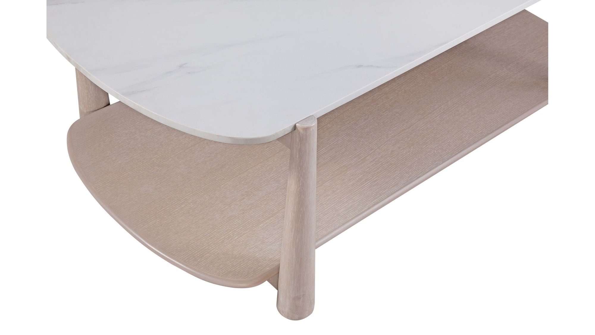 Horizons - Cocktail Table - White Oak / White Marble