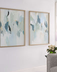 Seabreeze - Abstract Framed Canvas Prints (Set of 2) - Light Blue