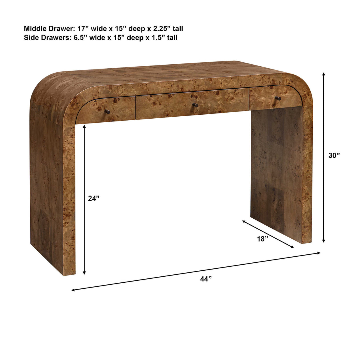 Rocco - Mappa Burl Desk - Woodtone