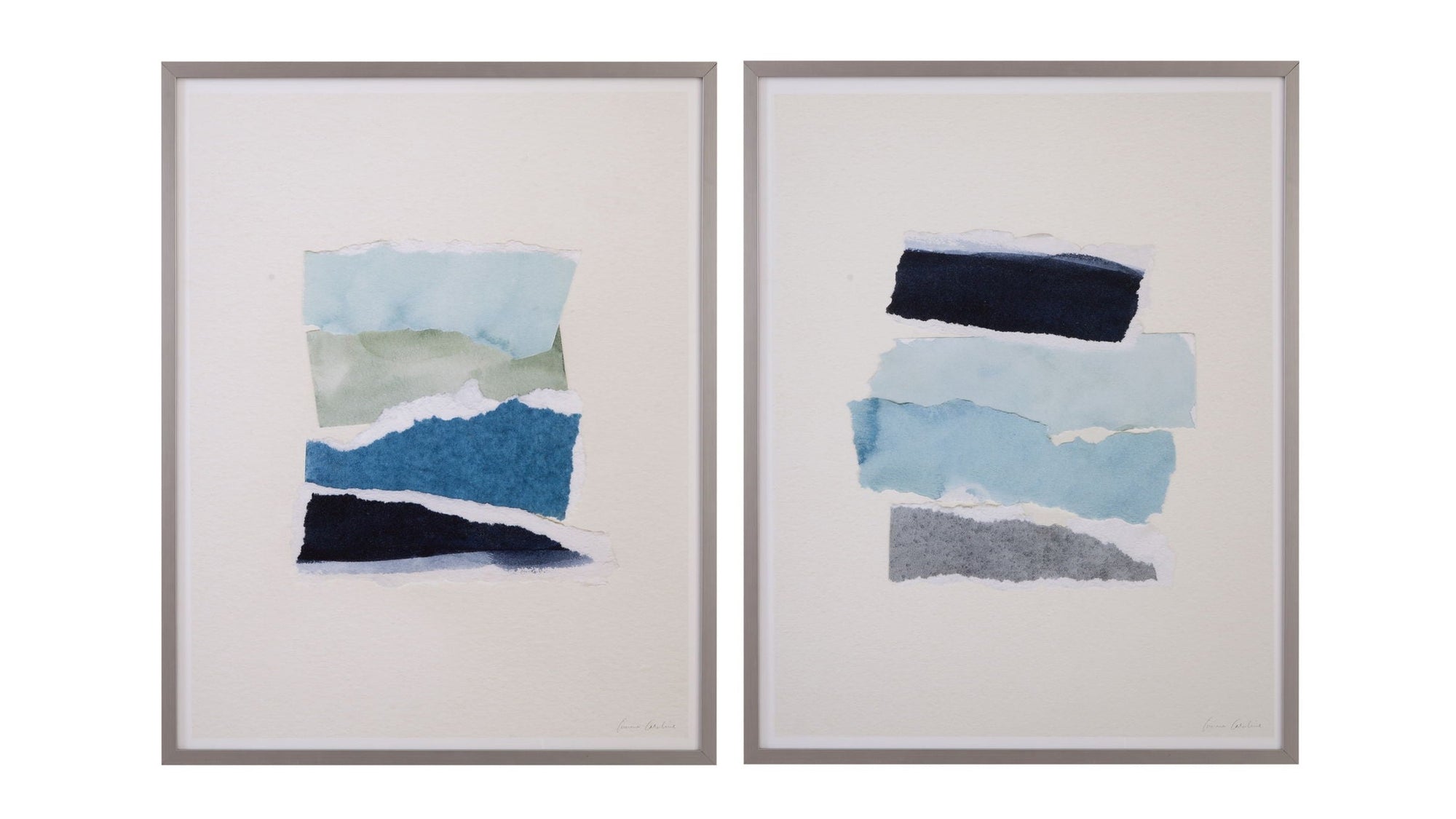 Seaside Color Study I Framed Print - Blue / Beige