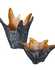 Starpetal - Indoor-Outdoor Wooden Bowls (Set of 2) - Black / Woodtone