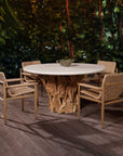 Stonewood - Indoor-Outdoor Dining Table - White / Woodtone