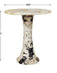 Cadas - Indoor-Outdoor Stone Side Table - Black / White